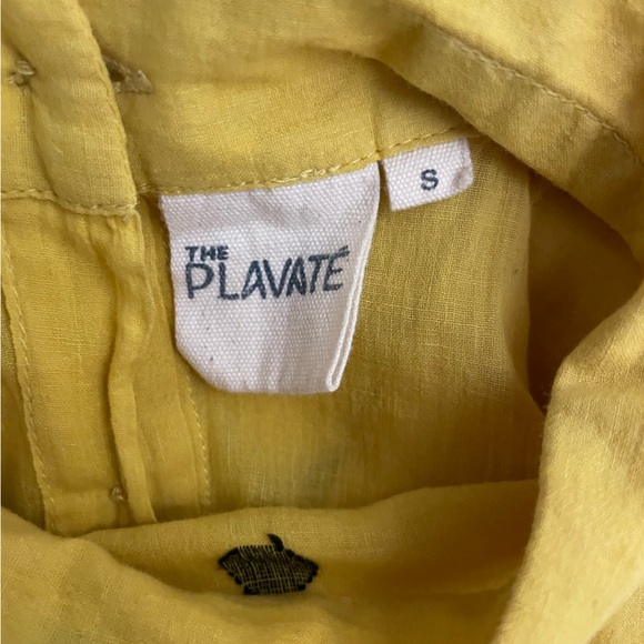 The Plavate Short Sleeve Cotton Top with Buttons on Back in Yellow. Size S - Picture 3 of 5